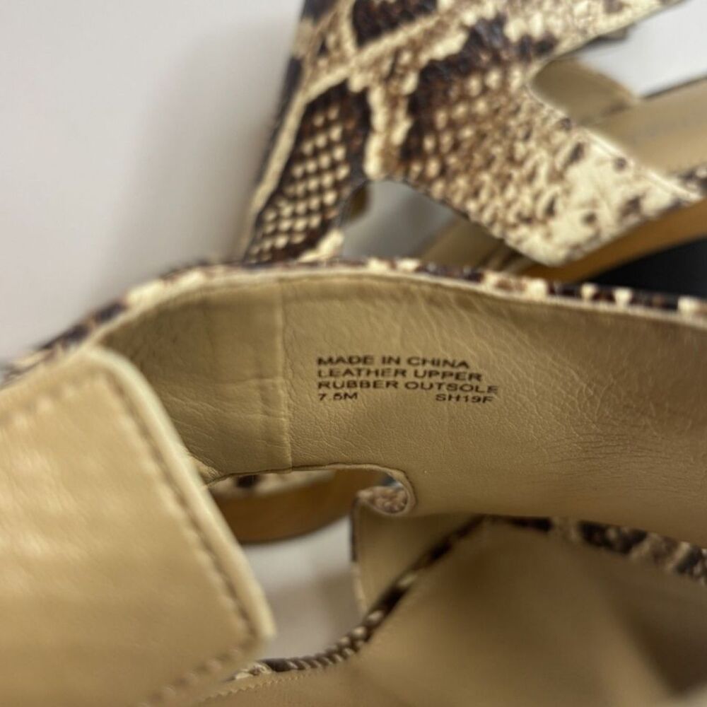 Michael Kors Snake Print Leather Wedge Heeled Sandals Designer Womens Like New - Picture 11 of 13